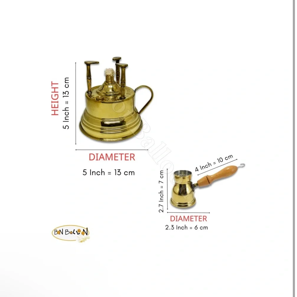 Al‎ Bramony Brass Greek Turkish Coffee Maker Burner Table Top Tabletop - Picture 3 of 8